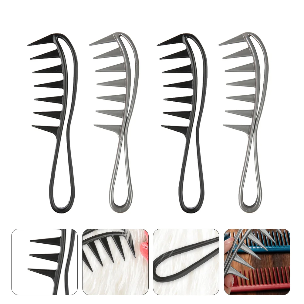 

8pcs Portable Plastic Durable Detangling Comb Styling Comb Large-tooth Comb for