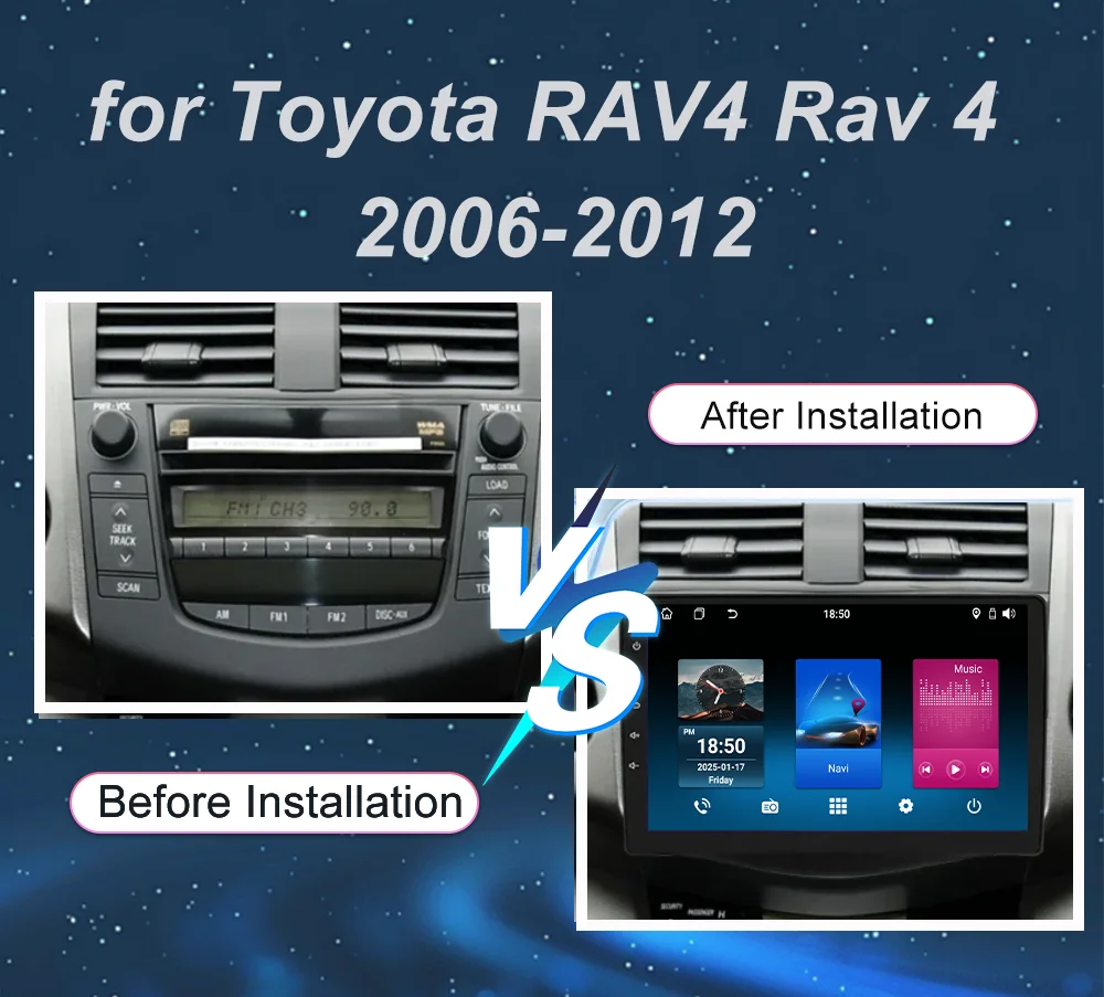Фото Автомобильный радиоприемник Android для Toyota RAV4 Rav 4 2006-2016, навигационный плеер, мультимедийный Carplay, сенсорный экран, 2Din, стерео головное устройство №2