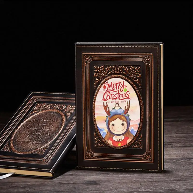 

Christmas Notepads 100 Sheet Blank Sketchbook Diary Book Multifunctional 3D Embossed Art Pattern Journal Notebook ForGift Supply