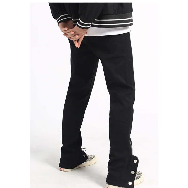 Streetwear Men HIGH STREET BLACK BUTTON JEANS  Fashion New Vintage Temperament Comfortable Pencil Pants Autumn and Winter Female