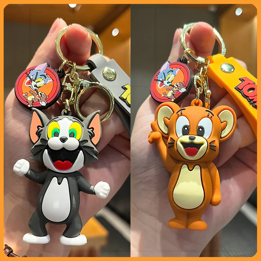 

Милый брелок с аниме рисунком Тома и Джерри, мультяшная аниме модель автомобиля, брелок, кольцо для ключей, подвесное украшение для сумки, де...