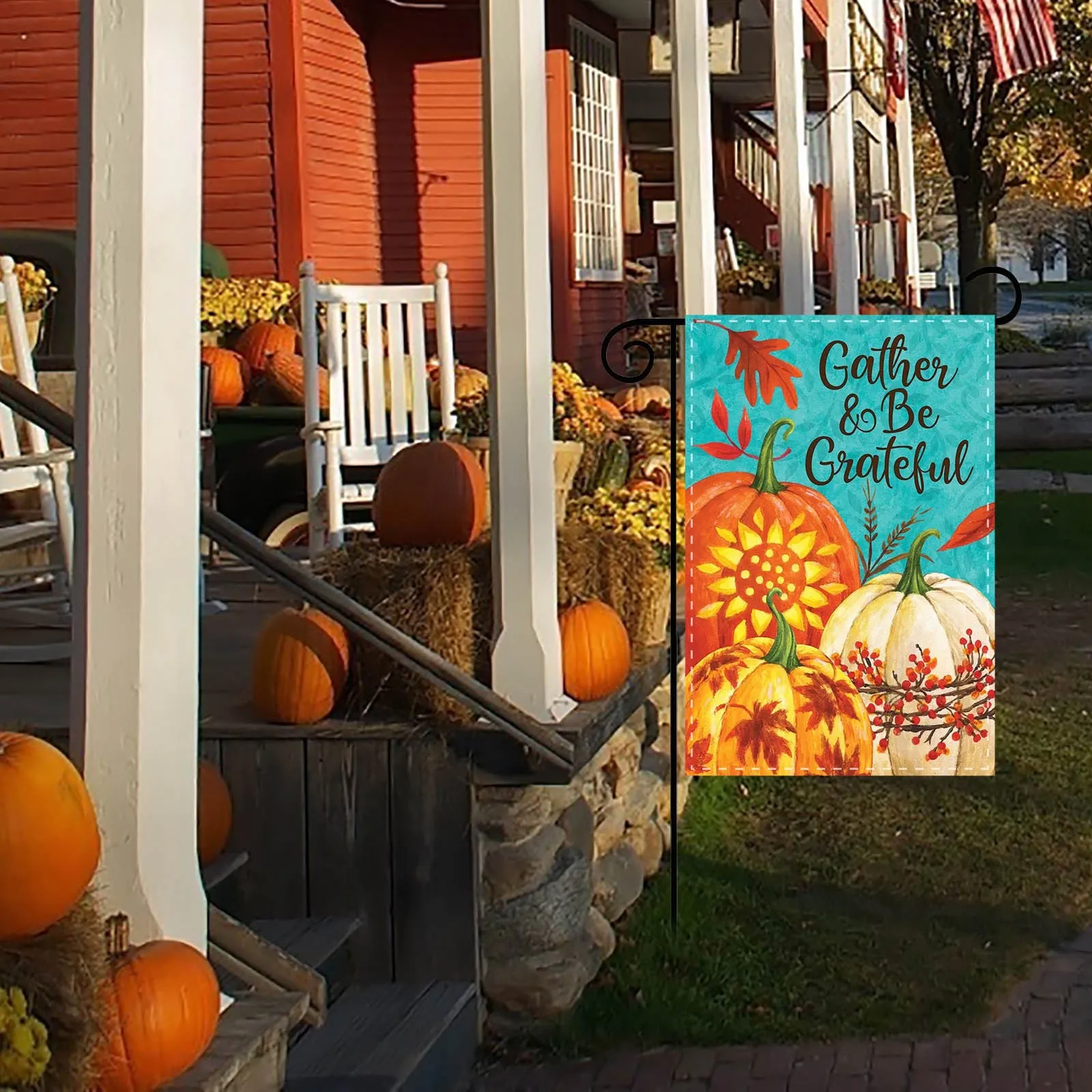 

Thanksgiving Day Fall Pumpkin Festive Banner Festive Decor Yard Decor Garden Banner