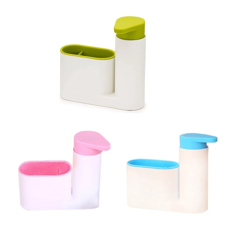 

L9NB Portable Sink Organizer Countertop Plastic Soap Dispenser Sponge Dishcloth Holder Sink Caddy Kitchen Accessories