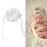 newborn baby girls toddler infant lace bonnet beanie hat photography props
