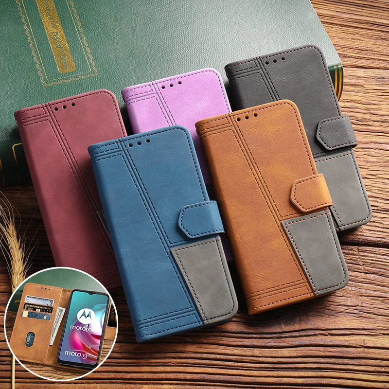 

Anti-theft Brush Matte Leather Wallet Case for Moto G22 G10 G20 G30 G31 G50 G71 Flip Cover for Moto E20 E30 E40 G7 Power/G Power