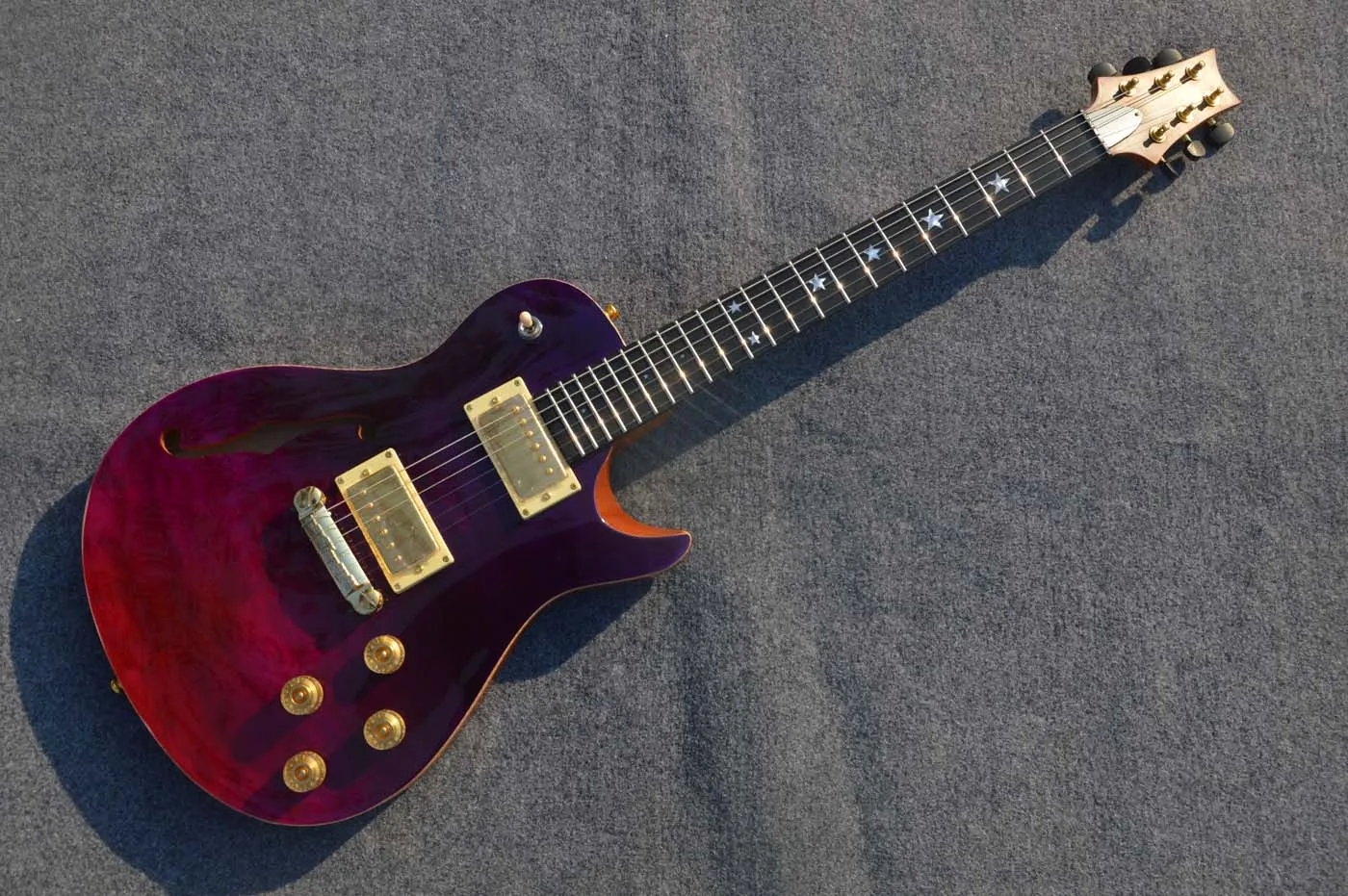 

Oem 6 String Electric Guitar,Flame Maple Top, Semi Hollow Body , Free Delivery