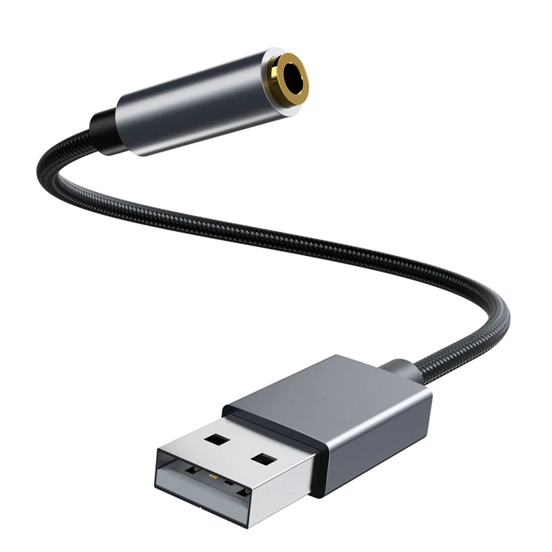 

Внешняя звуковая карта с USB на 3,5 мм разъем, USB адаптер с USB на 3,5 мм разъем, адаптер для наушников, компьютеров, ПК, ноутбуков, аудиокарта