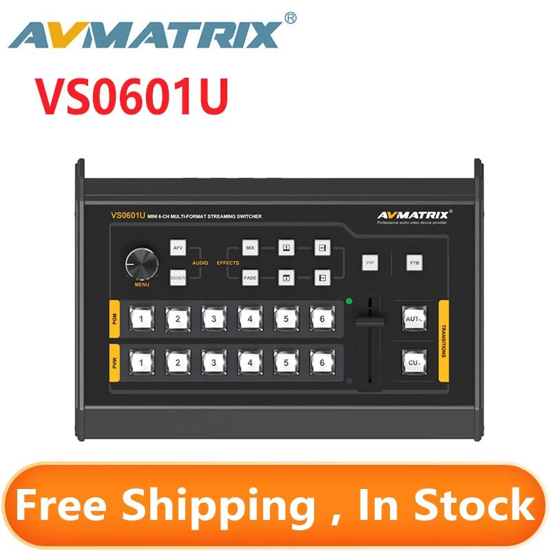 AVMATRIX VS0601U Мини 6-канальный 4×SDI и 2×HDMI входа Многоформатный потоковый коммутатор с