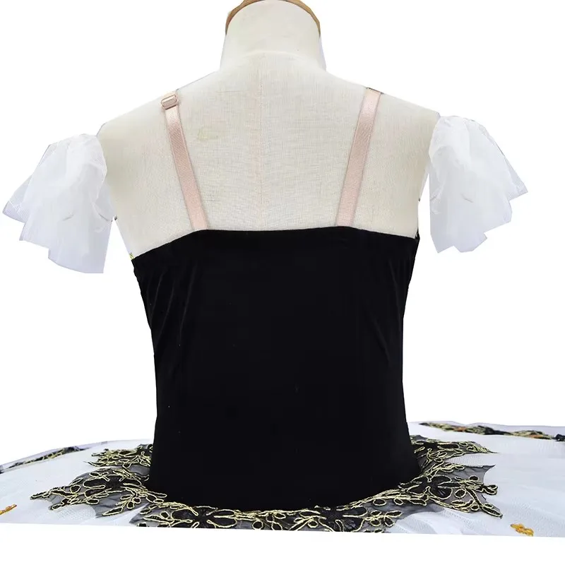 Белая профессиональная балетная юбка женский черно-белый костюм для выступлений