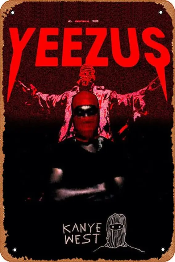 Канье Уэст &quotМаскаed Yeezus&quot музыкальная жестяная вывеска плакат ретро винтажный