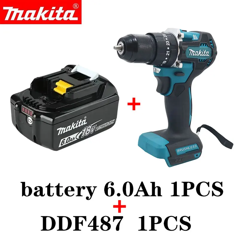 

Makita Original DDF487 Бесщёточная аккумуляторная дрель-шуруповерт Li-Ion