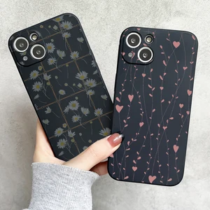 simple flowers and plants phone case for funda iphone 11 12 13 pro max mini x xr xs se 2020 6 7 8 plus coque carcasa celular free global shipping