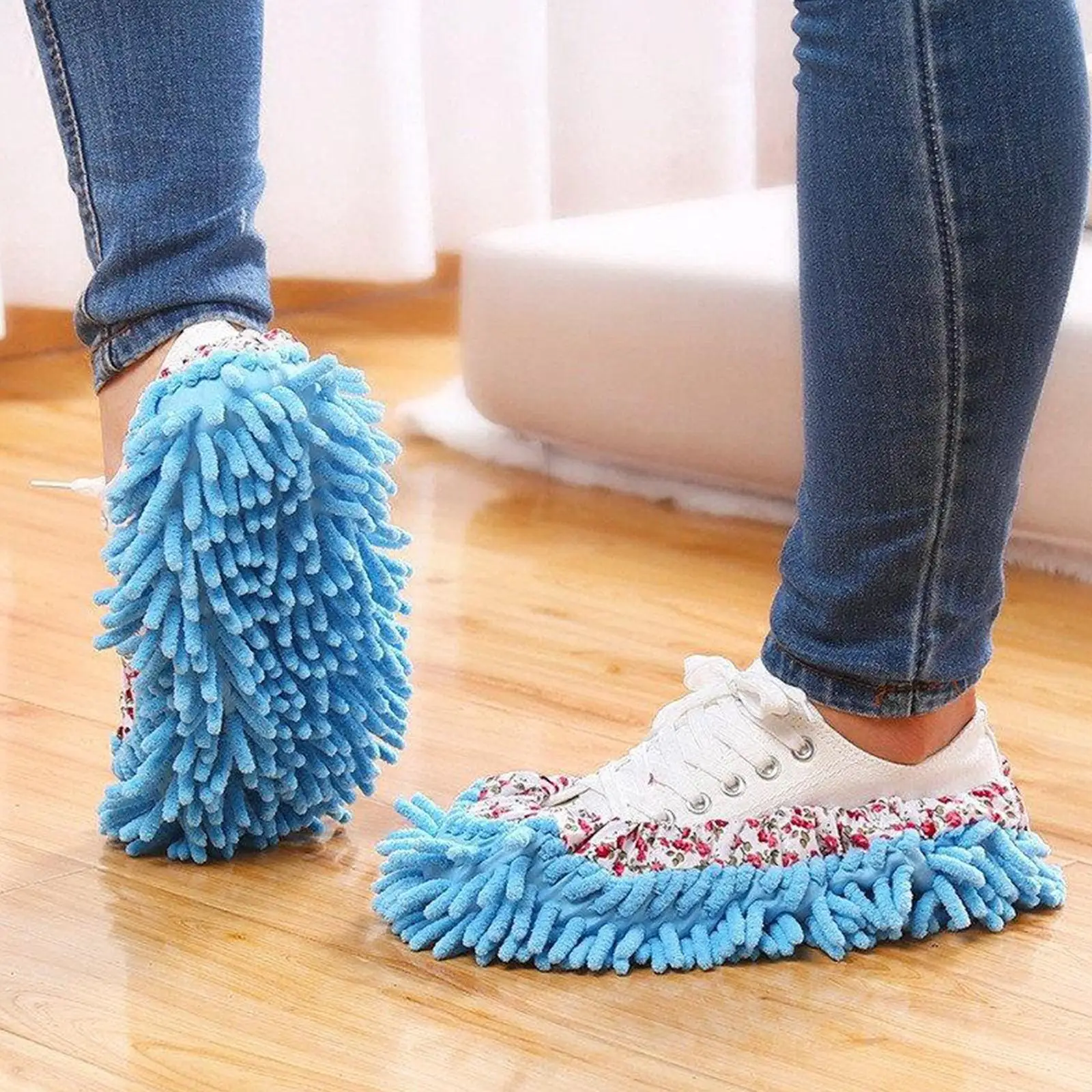 

1pair Floor Dust Cleaning Multifunction Slippers Shoes Lazy Mopping Fiber Home Cleaning Shoes Microfiber Floor Shoes Cleani C6j4
