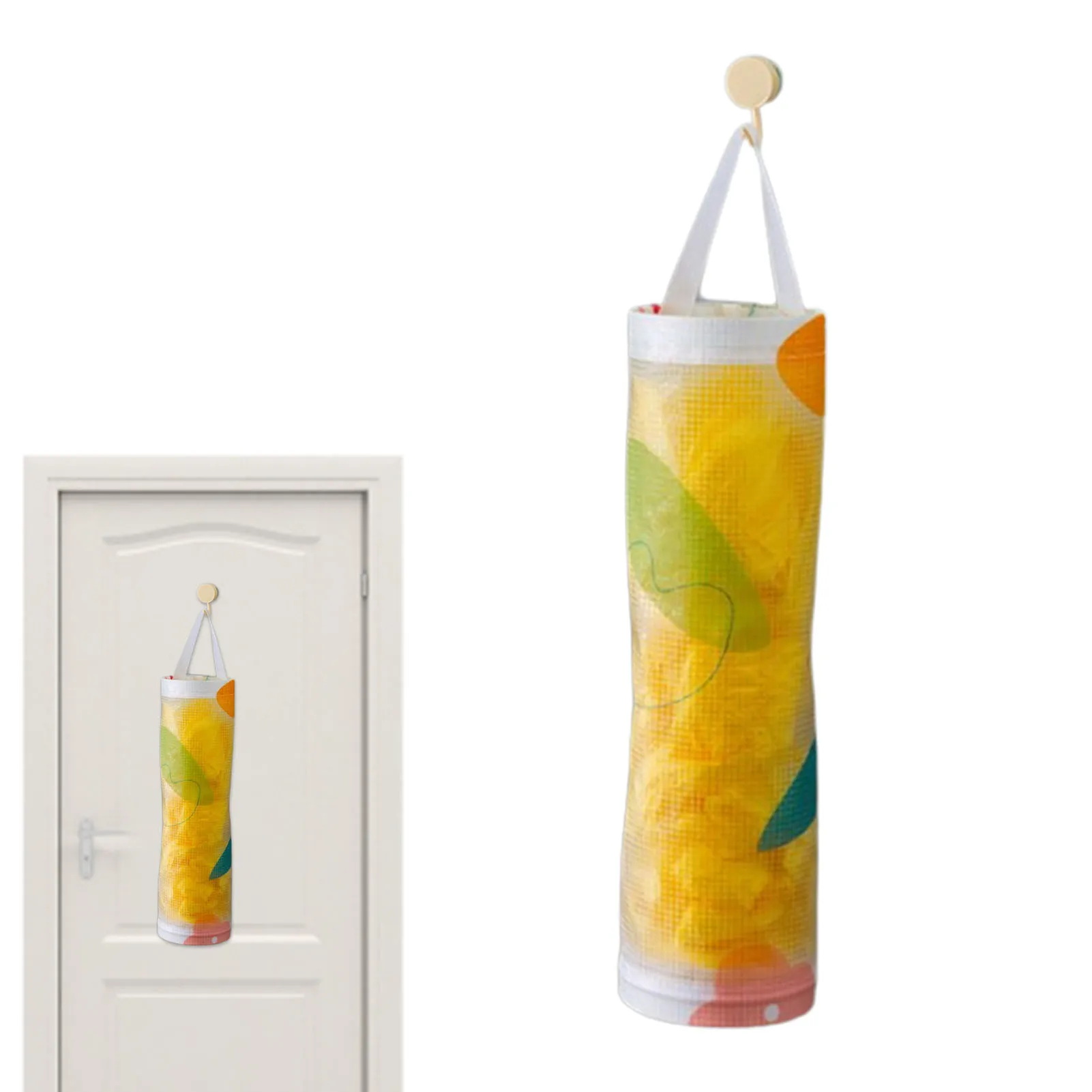 

Home Bag Dispenser Suspending Storage Dispenser With Lanyard Bags Organizer Garbage Shopping Bags Cylindrical Container
