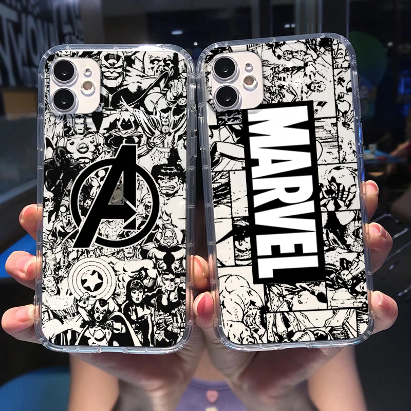 

Avengers Marvel Cool Comics Phone Case For Apple iPhone 14 13 12 11 SE XS XR X 7 8 6 mini Plus Pro MAX Soft Transparent Cover
