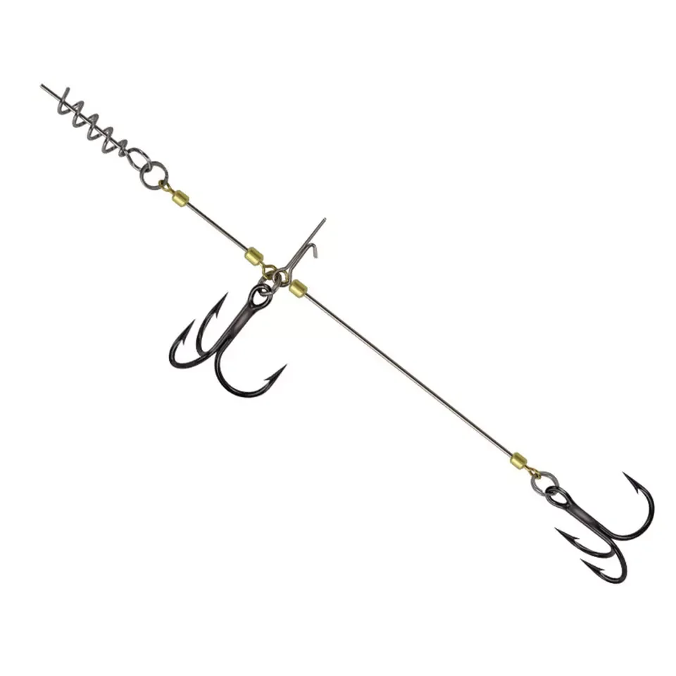 

Fishing Hook Barbed Triple Hooks Set Soft Lure Bait Fishhook Jig Rig Assist Hook Screw Pin String