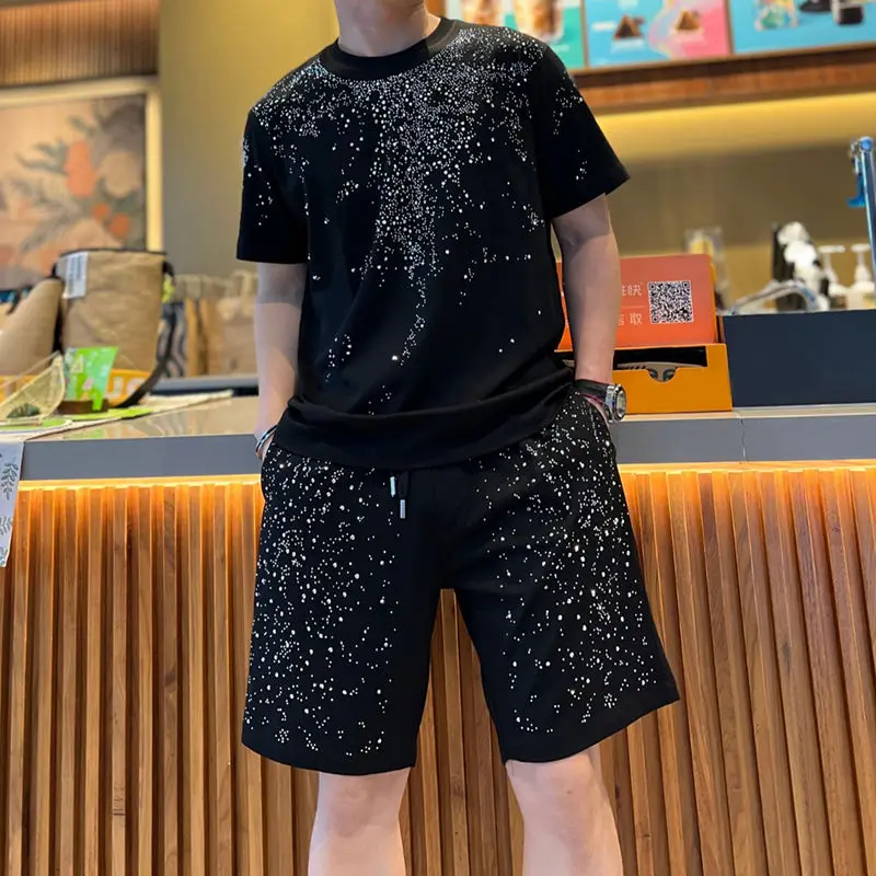 T Shirt Shorts Sets Male Plain Regular Fit Fashion Top Essential High Quality New In Matching Sportswear Summer Clothes for Men