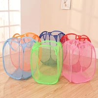 home foldable fabric clothes storage baskets mesh washing dirty clothes laundry basket sundries storage organizer