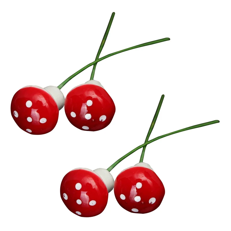 

20 шт., миниатюрные грибы в горошек