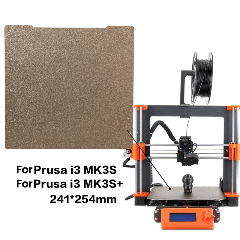 Фото Двусторонняя пружинная стальная пластина PEI 241x254 мм для 3D-принтеров Prusa I3 MK3/MK3S/MK4 - EFT №3