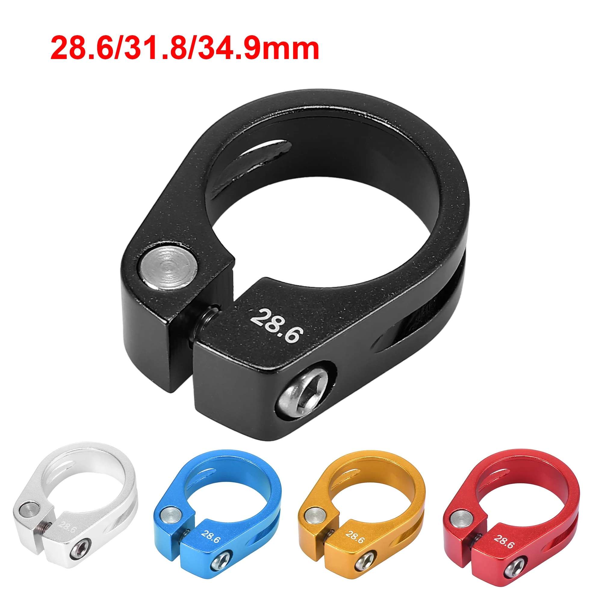 

X Autohaux 28.6/31.8/34.9 mm Aluminium Alloy Bicycle Seat Post Clamp Adapter Saddle Clamp Replacement MTB Bike Parts