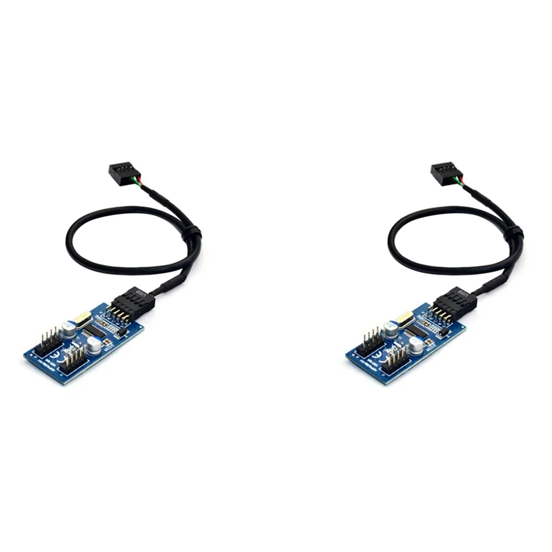 

2 шт., кабель-удлинитель с 9-контактным разъемом USB 2/4, 30 см