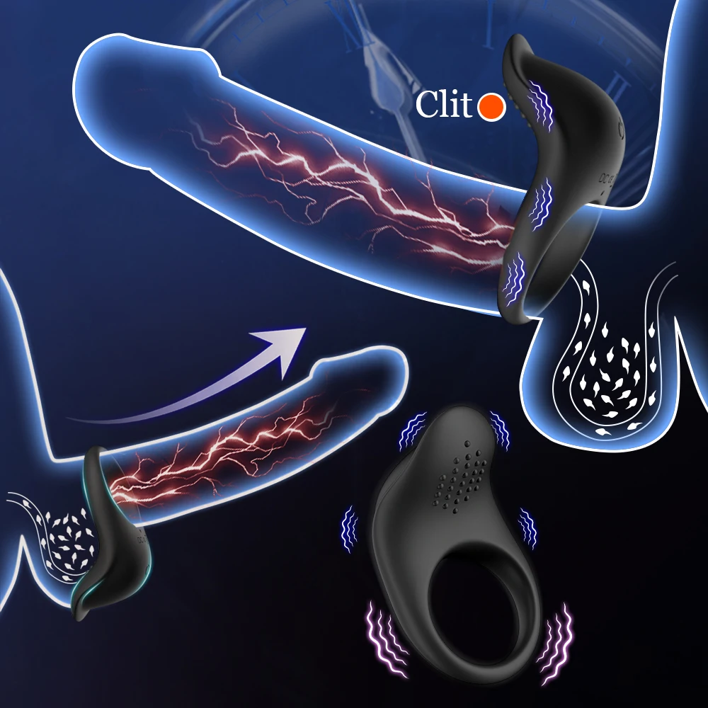 Вибрирующее кольцо для пениса с управлением через приложение мужское на член