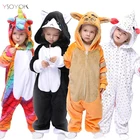 Пижама-кигуруми, единорог для детей, Пижама для маленьких девочек, одежда для сна для мальчиков, комбинезон с животными, львом, оленем, единорогом, Детский костюм, комбинезон