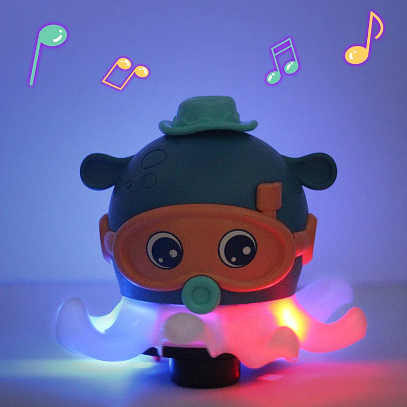 

Kids Electric Octopus Elephant For Spray Blowing Floating Ball Toys Cute Fun Musical Pets Light Cartoon Toys Suspended Ball Gift