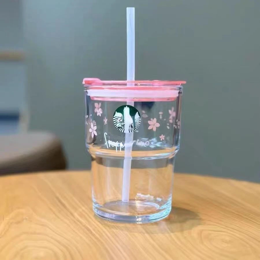 

Pink and Green Glass Straw Cups