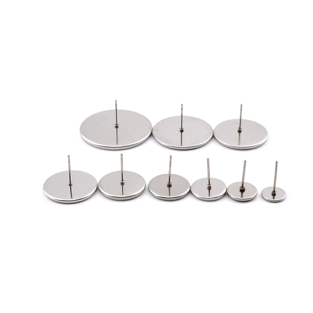 

Основа для сережек-гвоздиков из нержавеющей стали, пустая основа под Кабошоны, заклепки для сережек-гвоздиков, для изготовления ювелирных и...