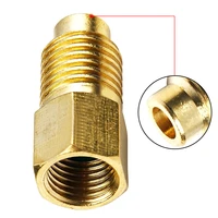 1pcs gold brass r12 to r134a fitting refrigerant tank adapter 14 female flare with o ring x 12 acme male durable accessories