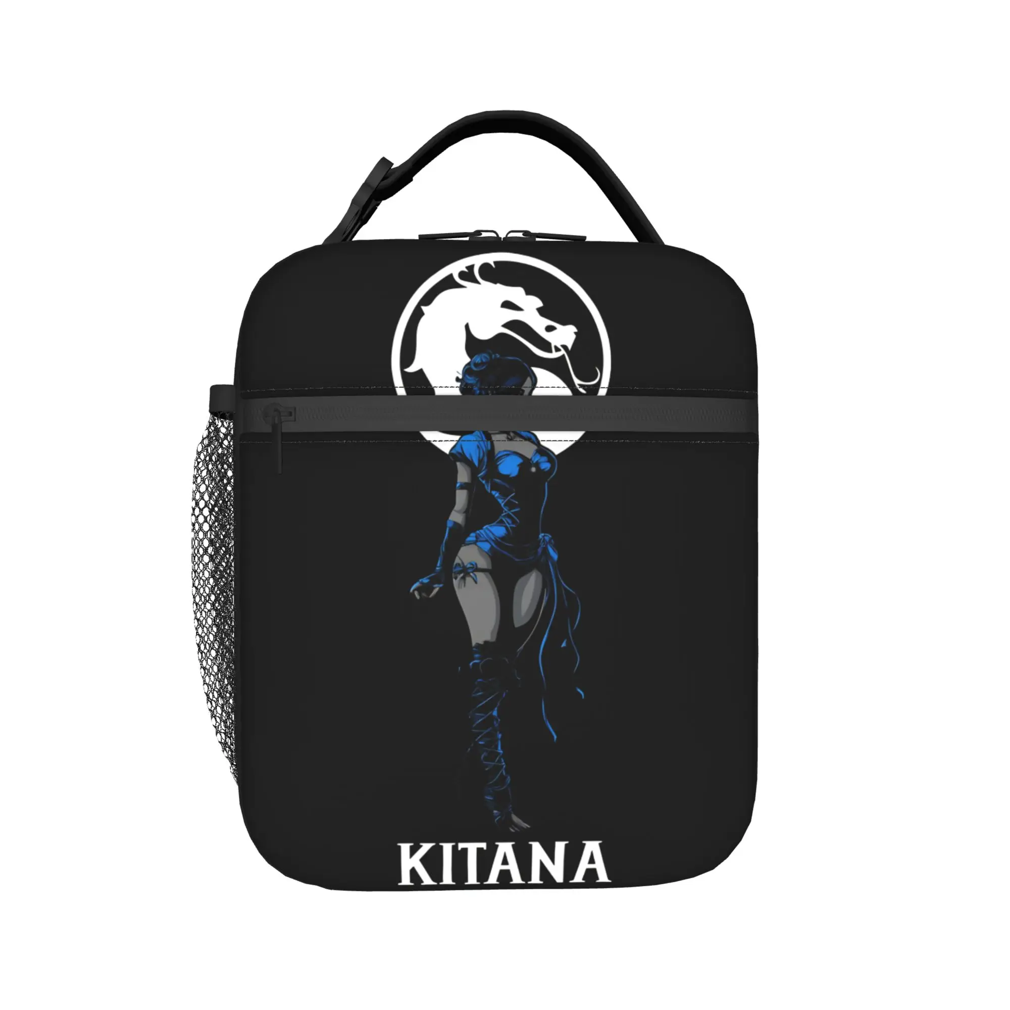 Фото Изолированная сумка-холодильник Princess Kitana Mortal Kombat, многоразовая сумка-холодильник, контейнер для еды, портативная сумка-тоут, ланч-бокс, сумка для еды, школьная сумка №2