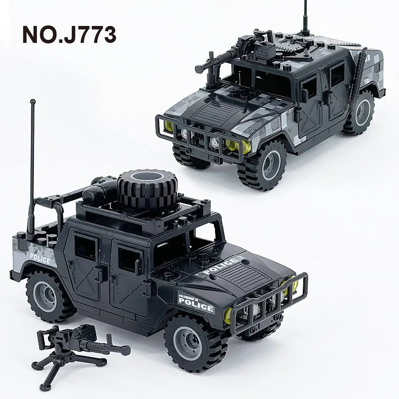SLUBAN WW2 Военный джип Humvee Jeep H1 армия друзья автомобиль форма король строительные