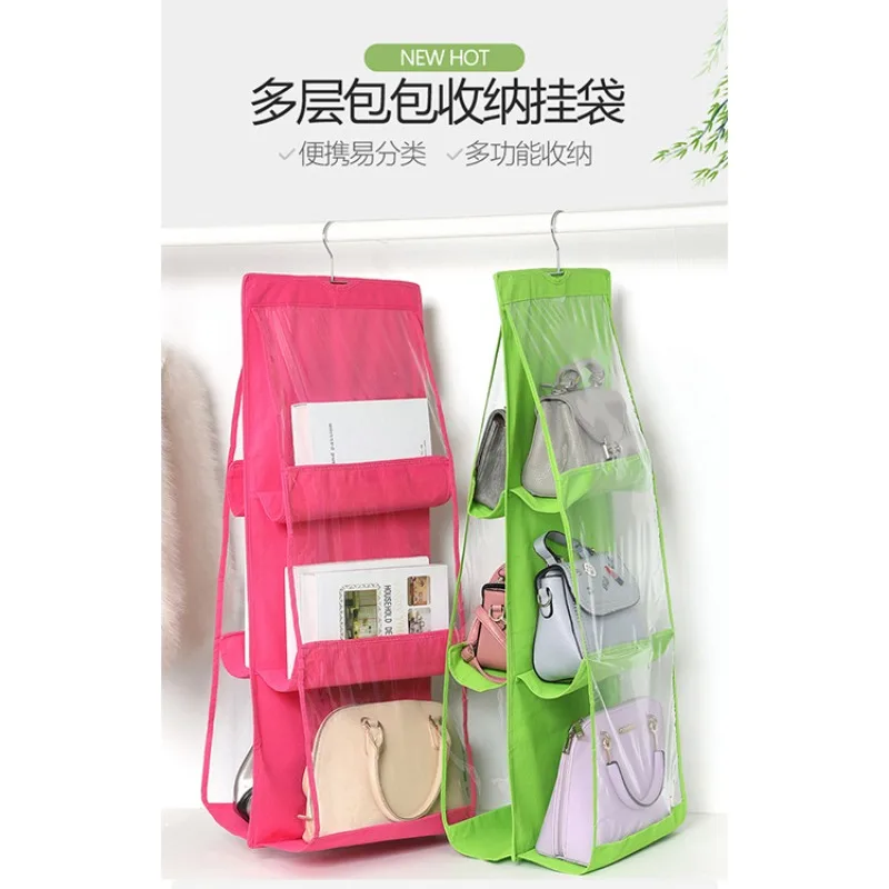 

Новая утолщенная двухсторонняя подвесная сумка для хранения из шести ячеек Пылезащитная Нетканая сумка подходит для сумки Сумка для хранения