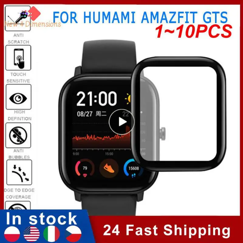 

1 ~ 10 шт. закаленное мягкое стекло для часов, пленка для HuaMi Amazfit BiP S U, Защита экрана для HuaMi Amazfit GTS 2 2E 2