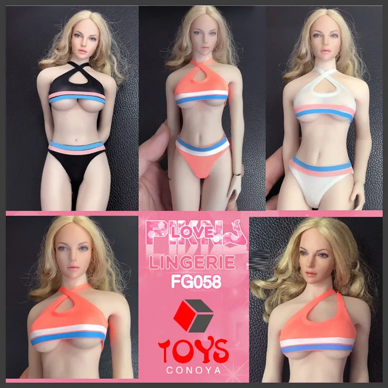 Игрушки Fire Girl FG058 1/6, женский спортивный бюстгальтер, трусы, чулки, комплект нижнего белья, модель одежды, подходит для 12 дюймов, экшн-фигурки, куклы