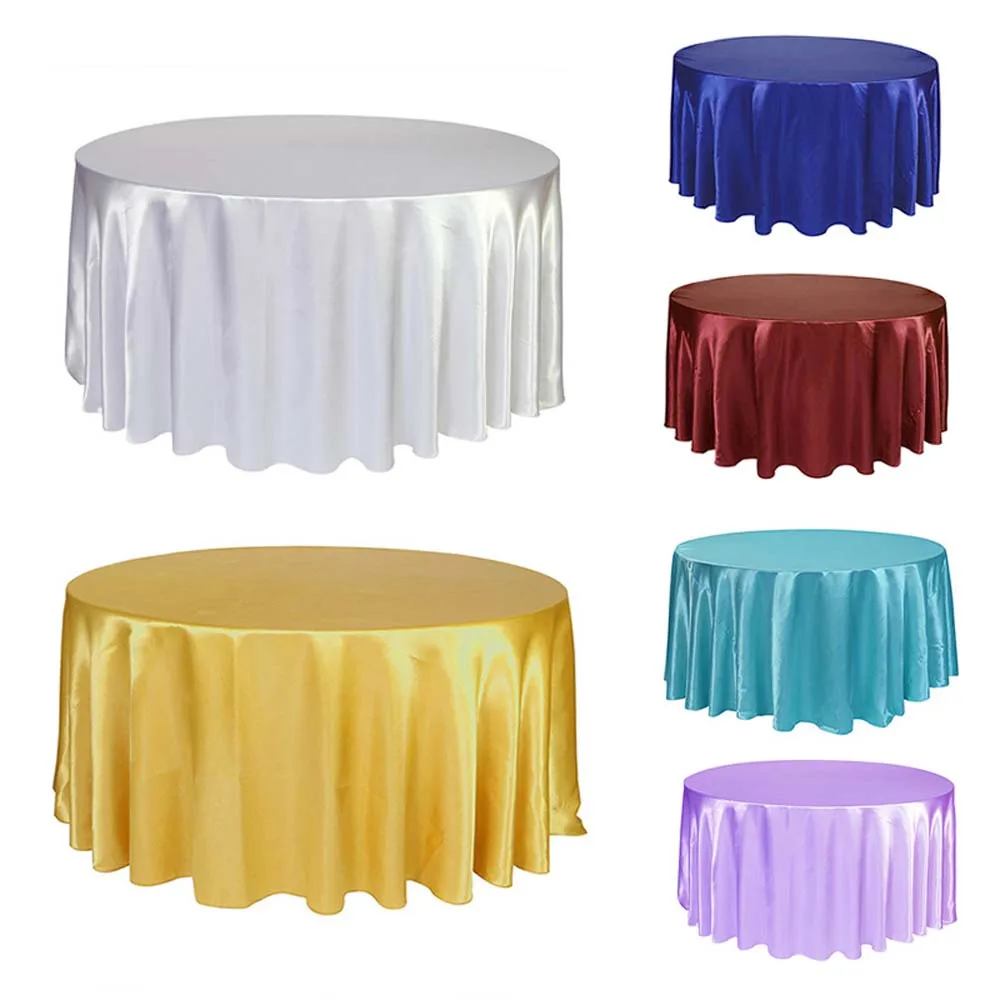 

Round Tablecloths for Circular Table Cover in Washable Polyester Great Buffet Table Parties Holiday Dinner More White Tablecloth