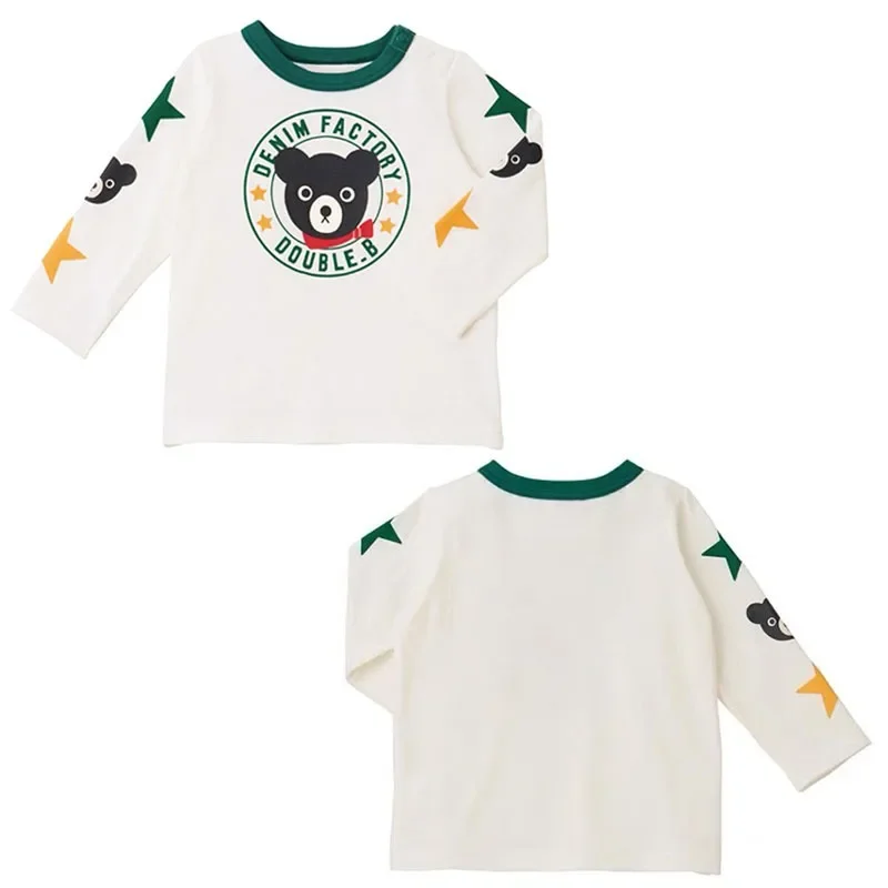 Осенняя футболка для мальчиков с длинным рукавом японским мультяшным медведем