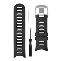 silicone replacement wrist strap watch band for garmin forerunner 610 watch with tools black