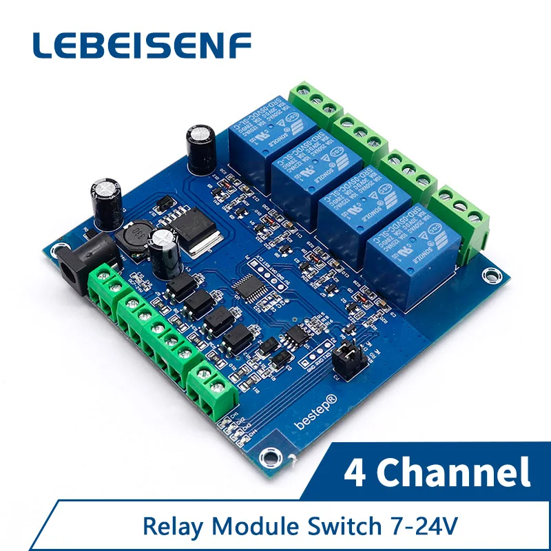 

Релейный модуль Modbus-Rtu 7-24 В, переключатель, четырехканальный релейный выход Modbus RTU 12 В, переключатель, вход 485, TTL-контакт He