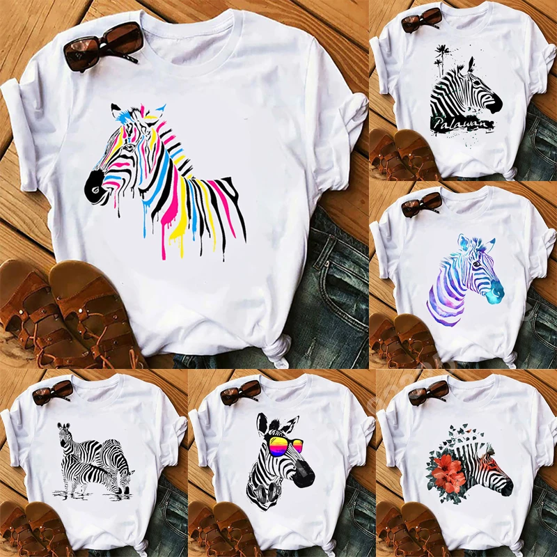 

Cartoon Animal Print T-Shirts Fashion Women Clothing Short Sleeve Summer Tees Harajuku Tops Casual Oversized T shirt for Female