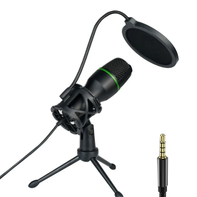 Professional USB Condenser Microphone Live Streaming For PC Laptop Video Games Youtube Podcasts