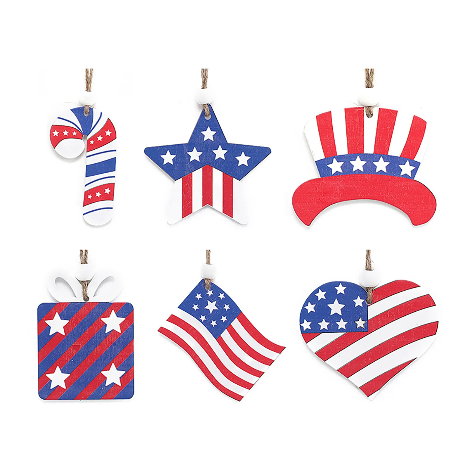 

6 шт., подвески на День независимости, 4 июля, 6 шт.