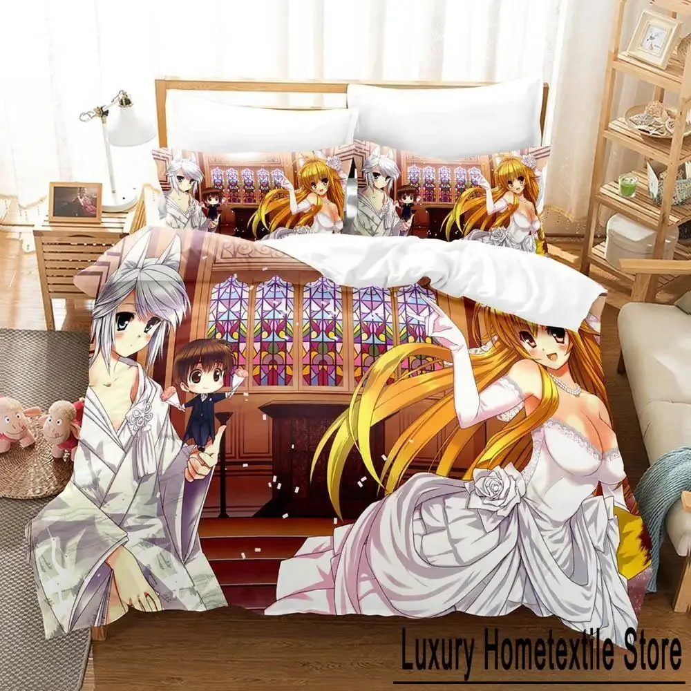New Kanokon Bedding Set Single Twin Full Queen King Size Bed Adult Kid Bedroom Duvet cover Sets 3D Print Anime Sheet