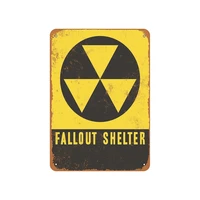 fallout shelter vintage look metal sign