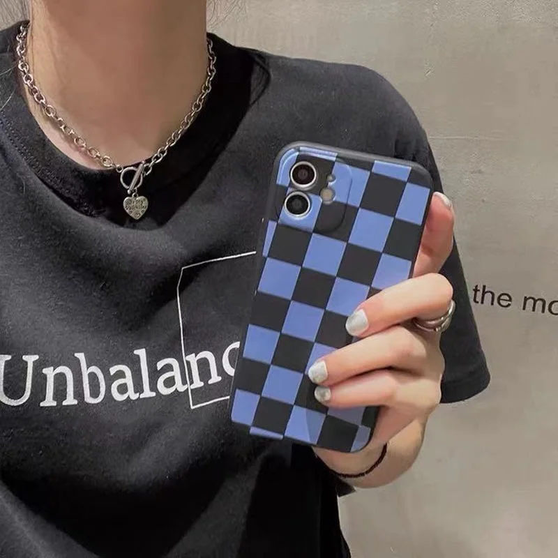 

NOHON Soft Case For OPPO RENO 2 2F 3 4 Pro 5 PLUS 6 6Z ACE Z FIND X2 X3 Black white grid Anti-Drop Quality Back Cover