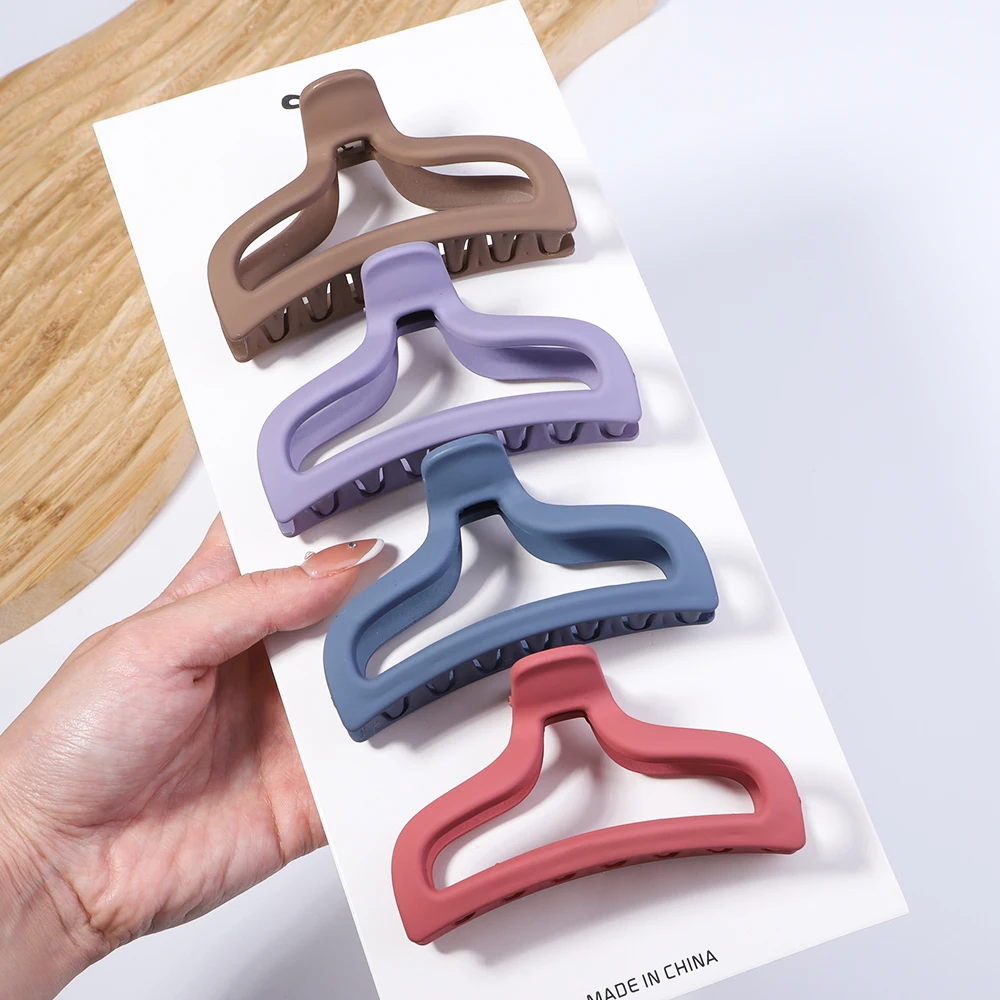 

Женская заколка для волос, однотонная простая заколка-пряжка для волос, матовая яркая акриловая заколка для волос, аксессуары для волос в Ко...