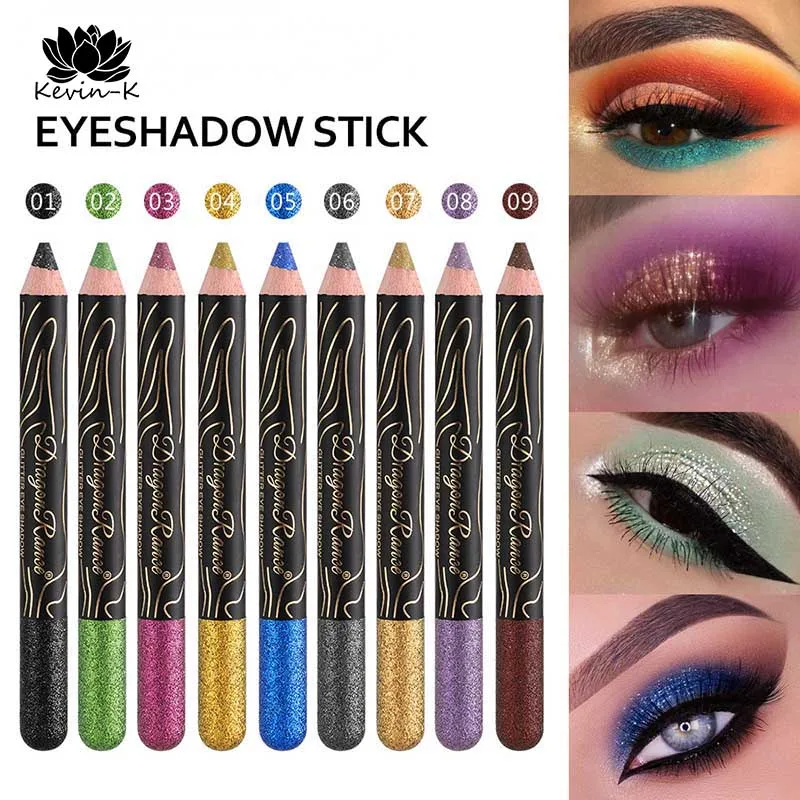 

Блестящие жемчужные тени-карандаш для век с шелковым червём, палочки, тени для век, подводка для век с блестками, карандаш для теней для век с деревянным стержнем, алмазные тени для век