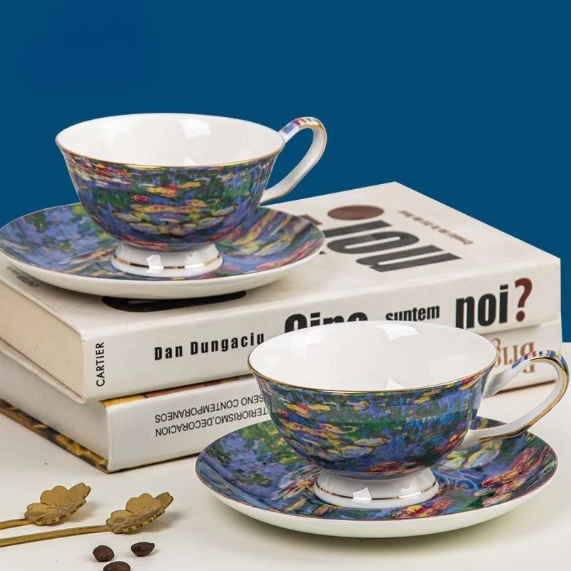 

Oil painting bone China coffee cup afternoon tea cup mug كوب قهوه espresso cups set china ceramic set arabic coffee cup